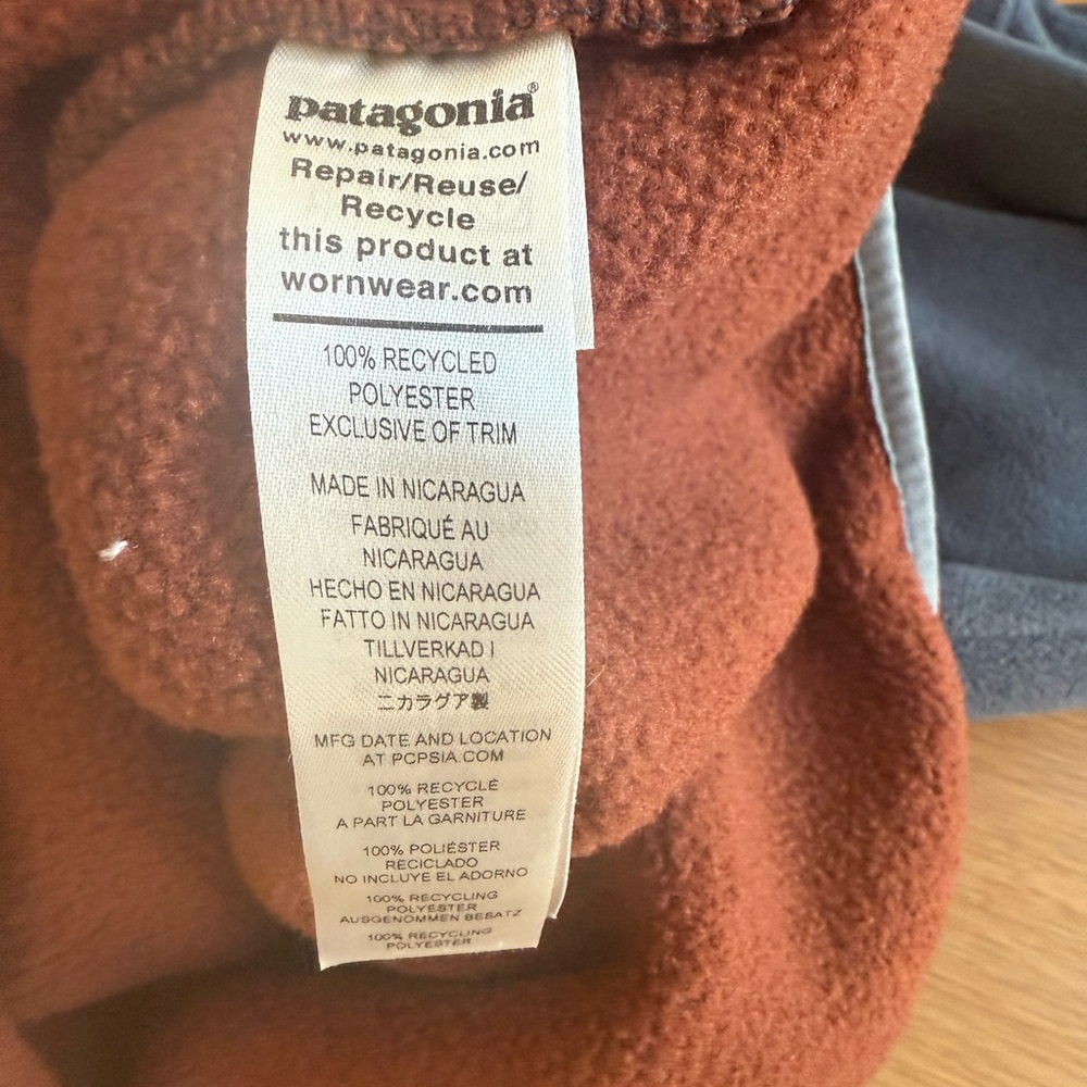 Patagonia Synchilla Blue and Rust Fleece Pullover size men’s medium - Picture 5 of 5